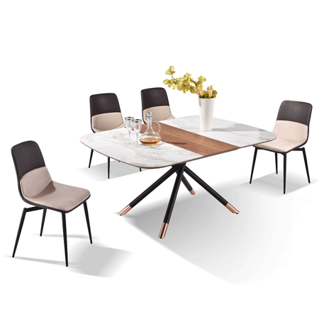 Bộ Bàn Ăn (Mở Rộng) Cẩm Thạch Grand T171039B-A + Ghế ăn Grand DC181050A