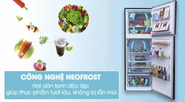 Công nghệ NeoFrost giúp ngăn ngừa mùi khó chịu giữa các loại thực phẩm