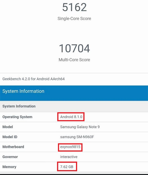 Galaxy Note 9 phiên bản dành cho thị trường châu Âu lộ cấu hình cực khủng