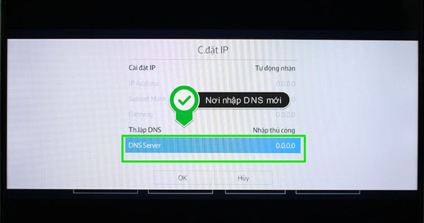 Hướng dẫn các bước cài đặt IP và DNS mạng smart tivi Samsung