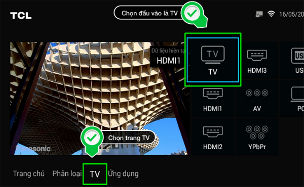 Hướng dẫn dò kênh trên Smart tivi TCL
