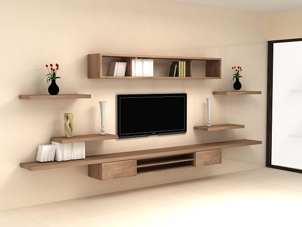 20 các mẫu kệ TiVi đẹp bằng gỗ treo tường kết hợp tiết kiệm diện tích và trang trí nội thất