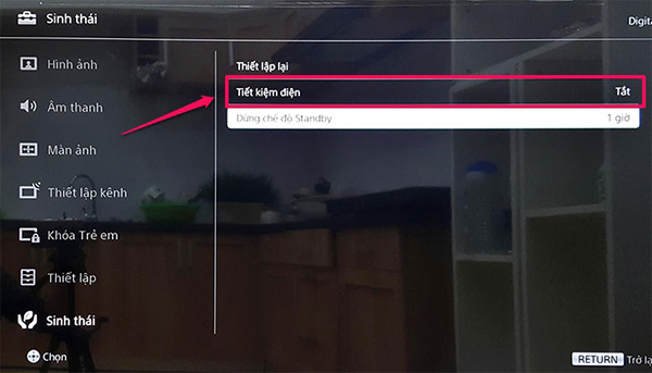 Các bước kích hoạt tính năng tiết kiệm điện trên smart tivi Sony 2018