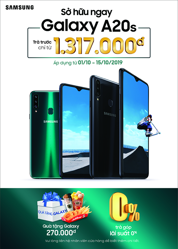 Rinh Samsung Galaxy A20s – Không những được “giá hời”, cấu hình cao mà còn được nhận quà “no nê”