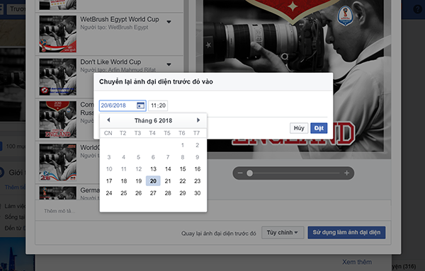 Cách tạo khung ảnh đại diện World Cup 2018 bằng Facebook trên nền tảng máy tính