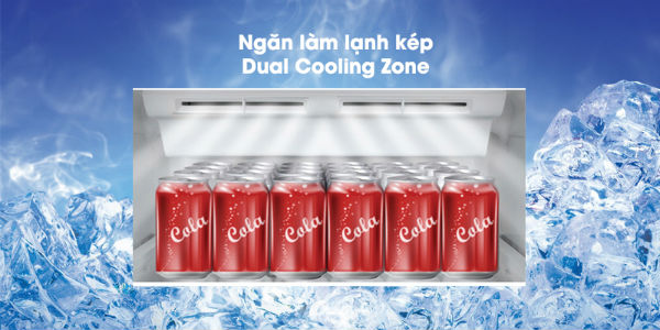 Ngăn làm lạnh kép Dual Cooling Zone giúp thực phẩm làm lạnh nhanh