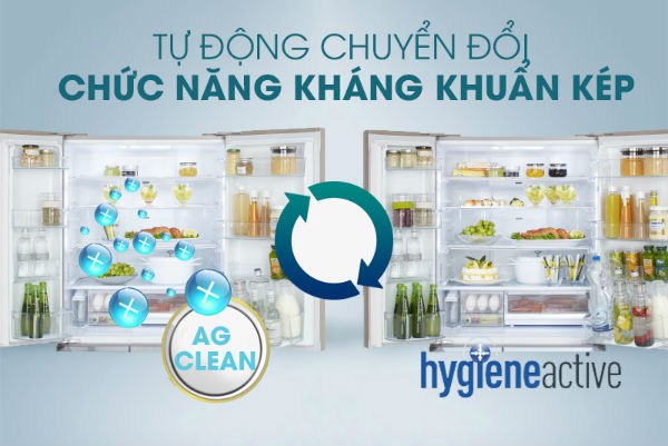 Công nghệ Hygiene Active giúp loại bỏ các mùi hôi do vi khuẩn gây ra trong tủ lạnh