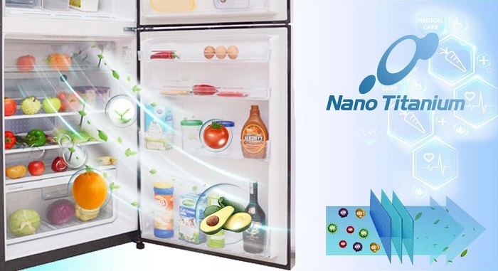 Tủ lạnh Hitachi R- VG4708PGV3 sử dụng công nghệ Nano Titanium giúp cho thực phẩm an toàn hơn