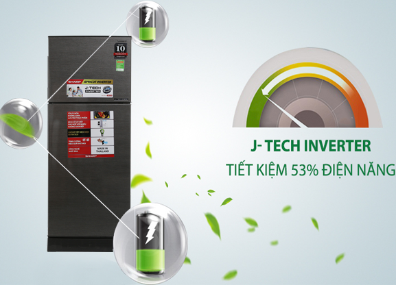Tủ Lạnh SHARP Inverter 196 Lít SJ-X201E-DS