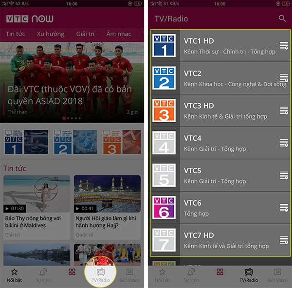 Chia sẻ 2 ứng dụng giúp bạn xem kênh VTC3 HD không giật lag cổ vũ cho U23 Việt Nam tại Asiad 2018