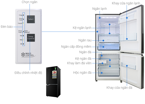 Tủ Lạnh PANASONIC Inverter 255 Lít NR-BV280GKVN