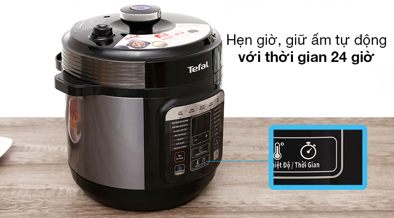 Hẹn giờ nấu và giữ ấm tự động với thời gian điều chỉnh chức năng đến 24 giờ