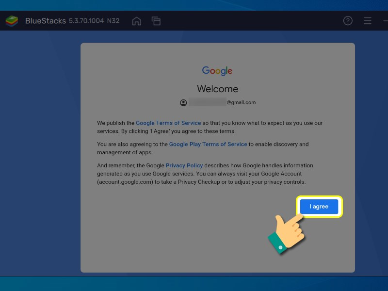 Đăng nhập tài khoản BlueStacks bước 5