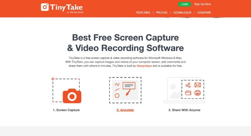 chụp màn hình máy tính bằng tinytake