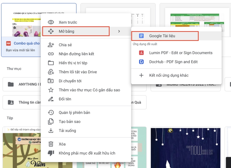 đổi file word sang pdf bằng google drive