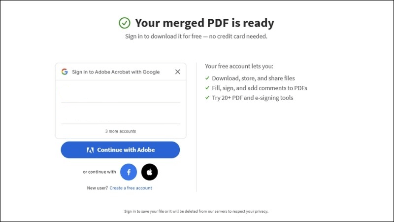 cách ghép file pdf bằng Adobe Merge PDF bước 4