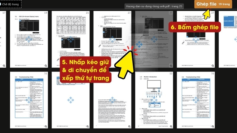 cách ghép file pdf bằng PDF24 Tools bước 5