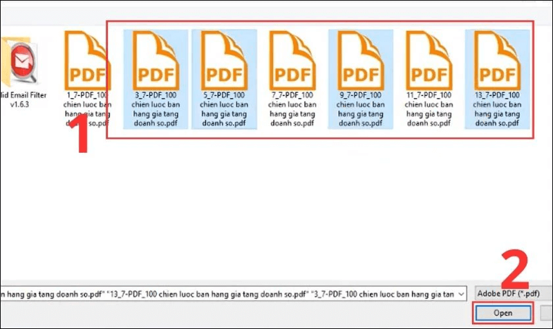 cách ghép file pdf bằng Adolix Split & Merge PDF bước 2