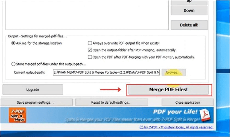 cách ghép file pdf bằng Adolix Split & Merge PDF bước 3