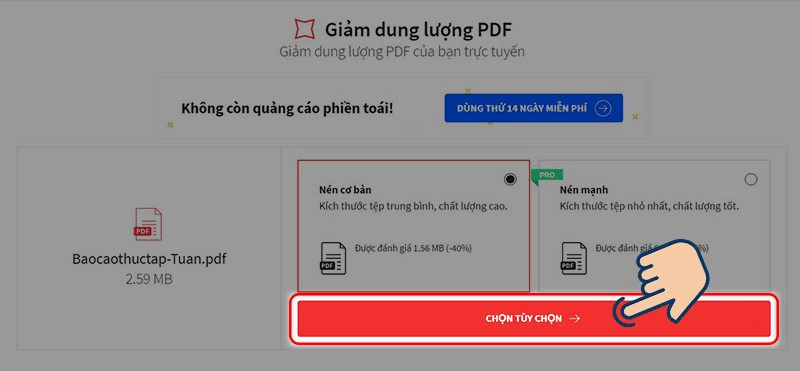 cách gộp file pdf có dung lượng lớn bước 2