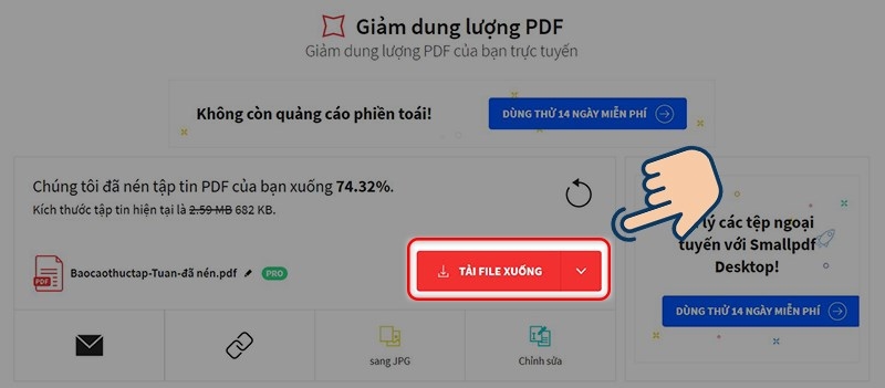 cách gộp file pdf có dung lượng lớn bước 3