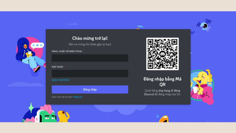 đăng nhập discord trên máy tính