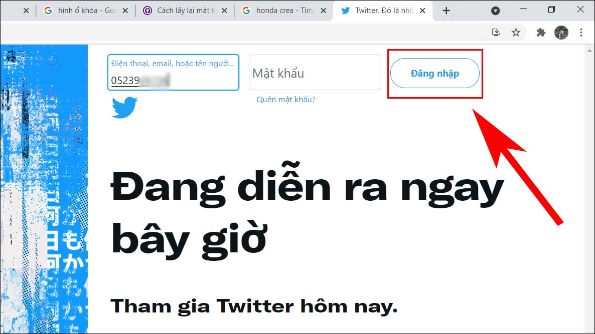 đổi mật khẩu Twitter khi quên mật khẩu trên máy tính 1