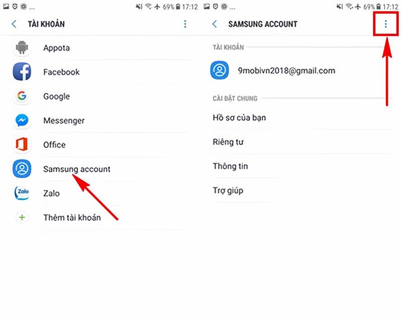 hướng dẫn cách xóa samsung account