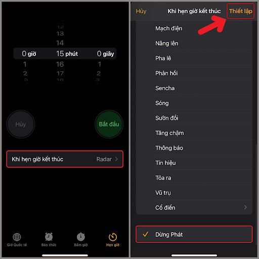 Chia sẻ cách hẹn giờ tắt nhạc trên iPhone qua ứng dụng đồng hồ bước 2