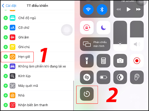 Chia sẻ cách hẹn giờ tắt nhạc trên iPhone qua trung tâm điều khiển bước 2