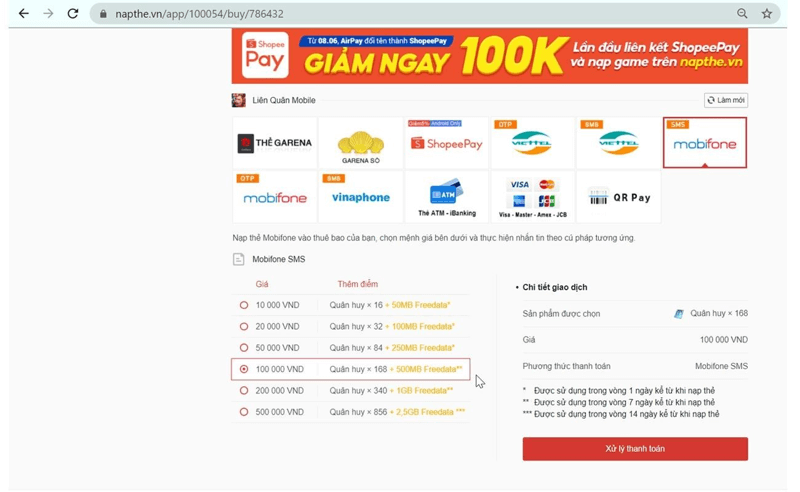 nạp card garena