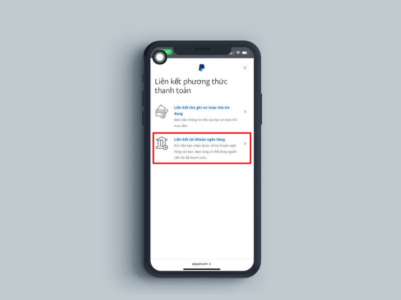 liên kết tài khoản PayPal với thẻ ngân hàng
