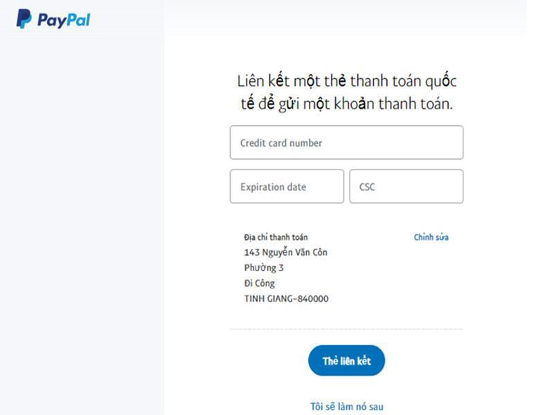 lập tài khoản paypal