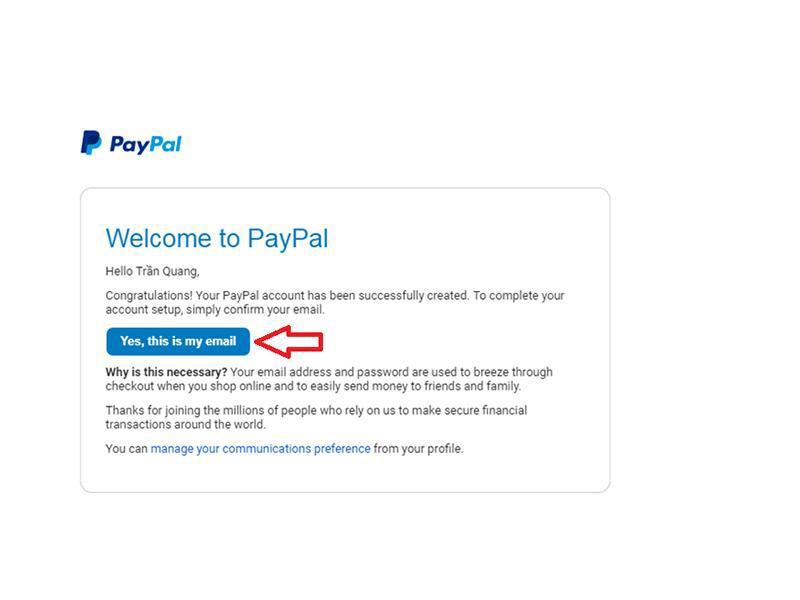 Xác thực tài khoản PayPal 