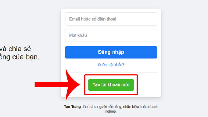 cách tạo facebook mới trên máy tính