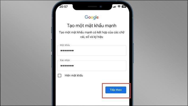 tạo tài khoản gmail trên điện thoại iphone bước 4