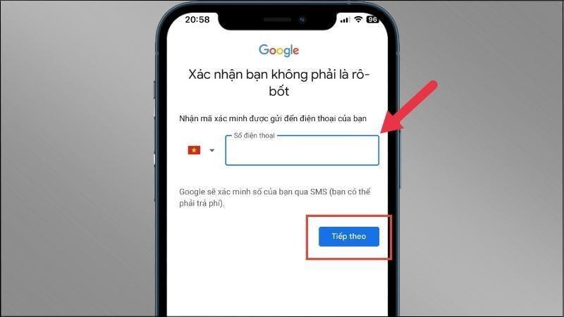 tạo tài khoản gmail trên điện thoại iphone bước 5