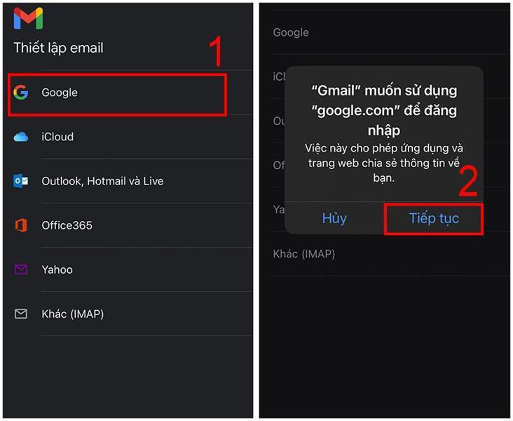 cách đăng nhâp tài khoản gmail mới bước  2