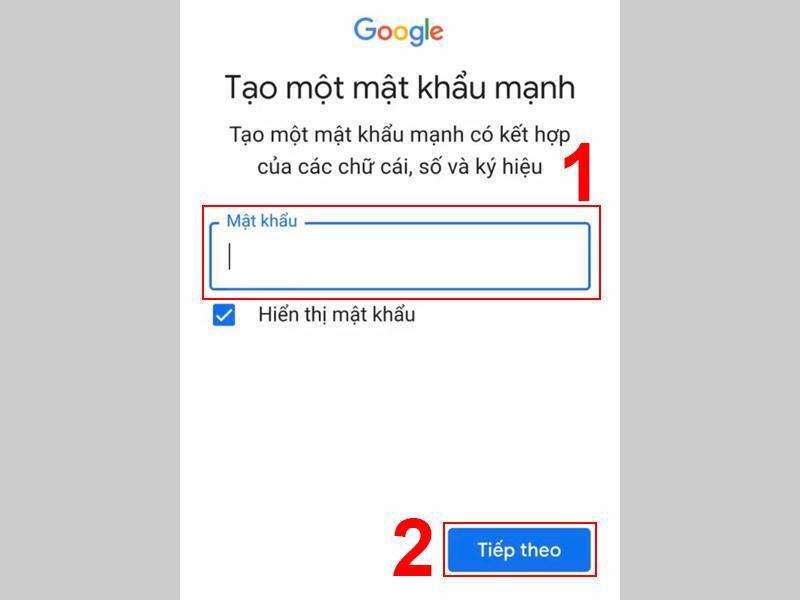 tạo tài khoản gmail trên điện thoại android bước 3