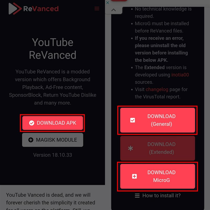 YouTube Vanced bị lỗi 3