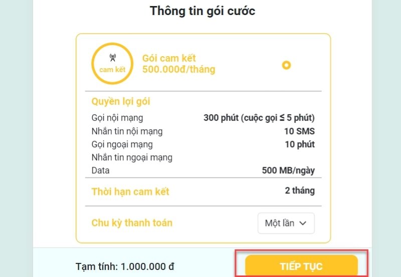 Cách đăng ký thuê bao điện thoại đầu số 059 chính chủ bước 3