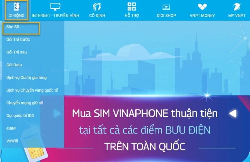 Cách đăng ký thuê bao điện thoại đầu số 081 chính chủ bước 2