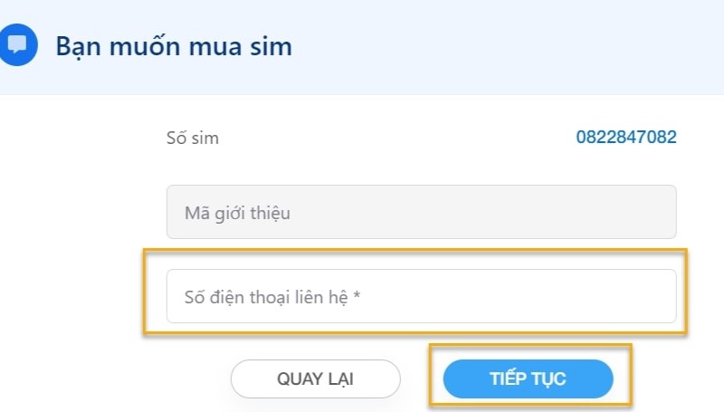 Cách đăng ký thuê bao điện thoại đầu số 082 bước 3