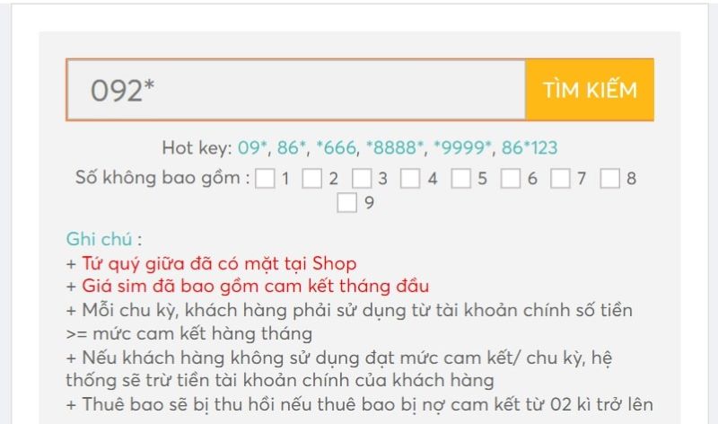 Cách đăng ký thuê bao điện thoại đầu số 092 chính chủ bước 2