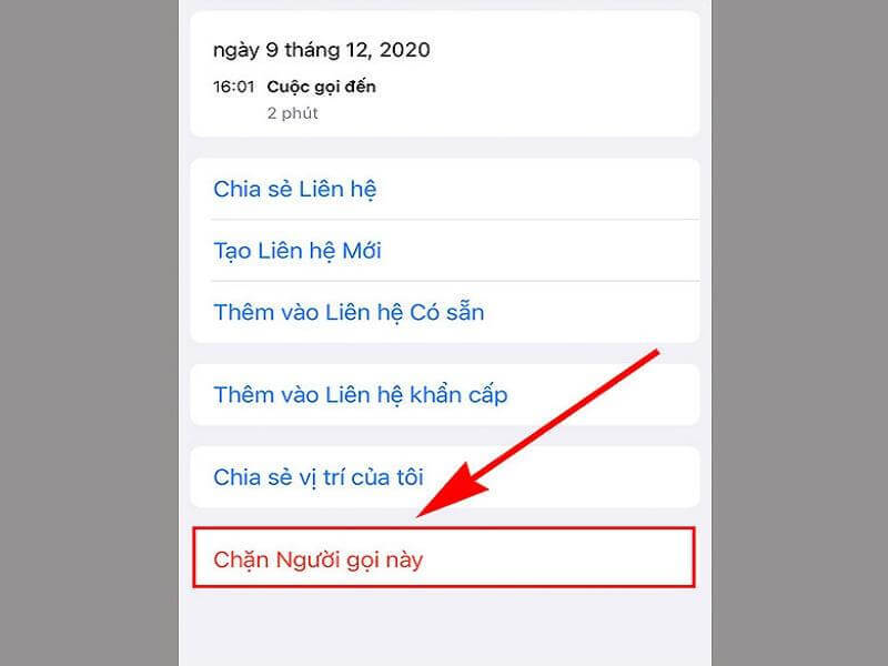 chặn số 094 khi có dấu hiệu lừa đảo trên IOS bước 3