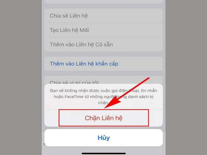 chặn số 094 khi có dấu hiệu lừa đảo trên IOS bước 4