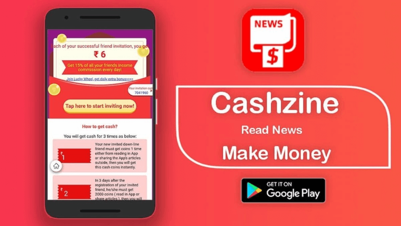 Cashzine - Đọc báo kiếm tiền online đơn giản