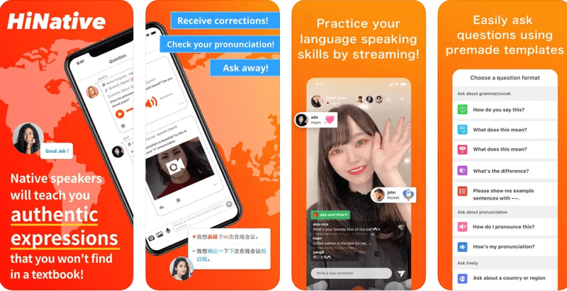App học ngoại ngữ HiNative