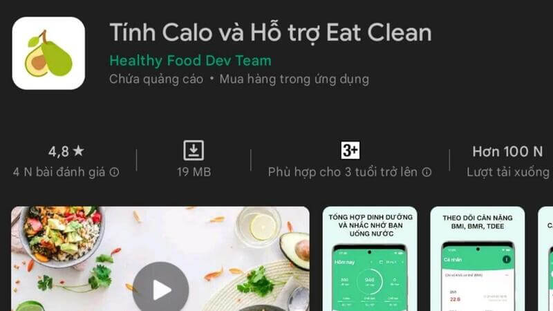 App tính calo thức ăn, quản lý cân nặng: Eat Clean Diet Track