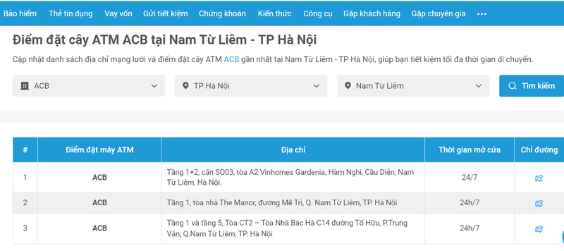 Tìm trụ rút tiền ATM gần đây với website thebank.vn bước 3